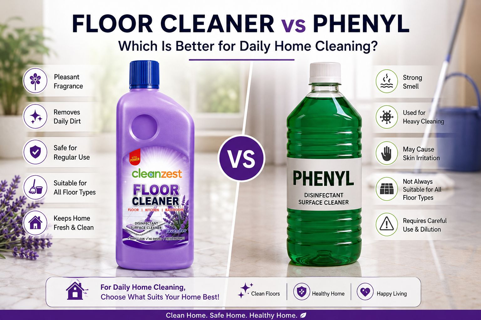 Floor Cleaner vs Phenyl: Which Is Better for Daily Home Cleaning?